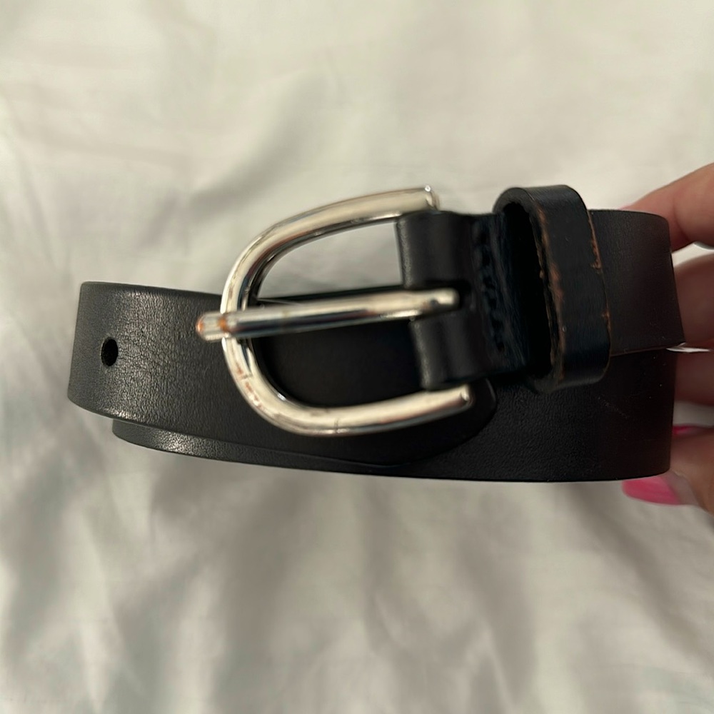 LEATHER BLACK LAND’S END BELT
